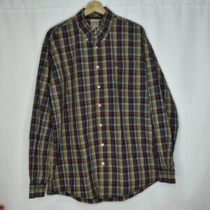 Cinch Men's Shirt Plaid Long Sleeve Button Down Cotton Green Red
